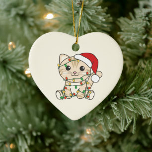 Ornamento De Cerâmica Gatos De Inverno De Natal