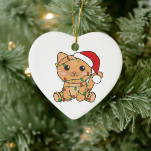 Ornamento De Cerâmica Gatos De Inverno De Natal