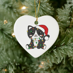 Ornamento De Cerâmica Gatos De Inverno De Natal