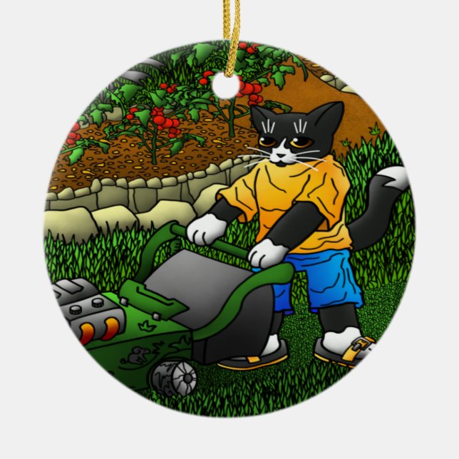 Ornamento De Cerâmica Gatos De Jardinagem De Verão (Frente)