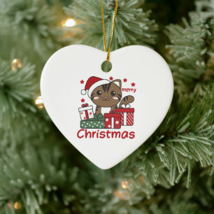 Ornamento De Cerâmica Gatos De Natal Gato Presente Para Animais De Inver