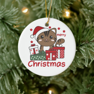 Ornamento De Cerâmica Gatos De Natal Gato Presente Para Animais De Inver