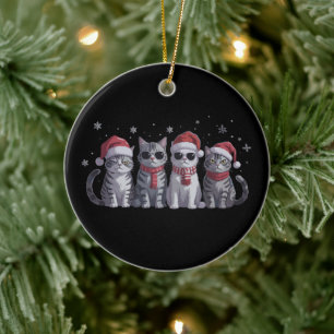 Ornamento De Cerâmica Gatos de Natal Legais Amante de Gatos Fofos Mãe de