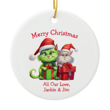 Gatos de Natal Verdes Mischievos