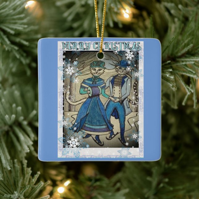 Ornamento De Cerâmica Gatos De Pele De Gelo (Árvore)