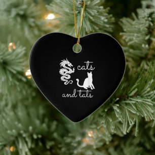 Ornamento De Cerâmica Gatos E Gatinhos De Dragão De Tatuagem