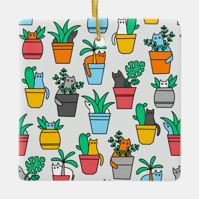 Ornamento De Cerâmica Gatos nos pântanos (Frente)