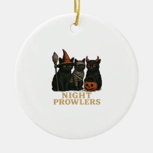 Ornamento De Cerâmica Gatos Pretos de Halloween Noturnos Fantasia Divert
