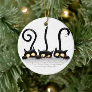 Ornamento De Cerâmica Gatos Travessos, Divertidos e Personagens Engraçad