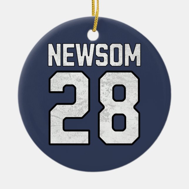 Ornamento De Cerâmica Gavin Newsom 2028 Para Presidente N.º 28 (Frente)