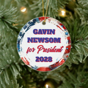 Ornamento De Cerâmica Gavin Newsom para Presidente Político