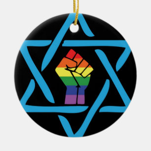 Ornamento De Cerâmica Gay Black Jewish