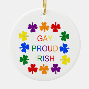 Ornamento De Cerâmica Gay Orgulho dos Shamrocks LGBT Irlandeses LGBT