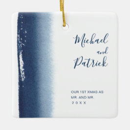 Ornamento De Cerâmica Gay Recém-casados Nosso Primeiro Natal