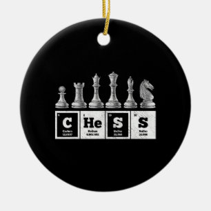 Ornamento De Cerâmica geek de xadrez engraçado química periódica do sist