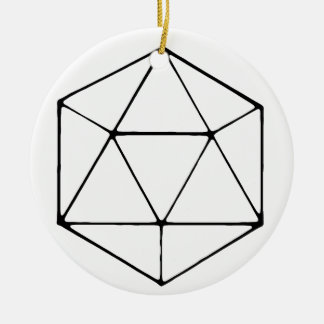 Ornamento De Cerâmica Geek Mínimo de Design para Jogador D20