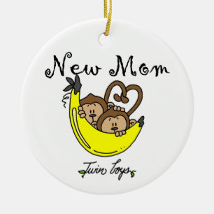 Ornamento De Cerâmica Gêmeos Novos presentes da mãe