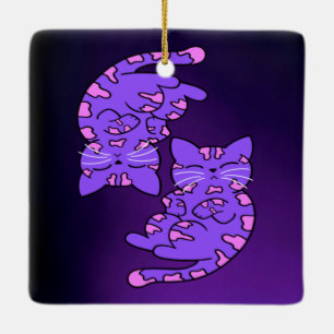Ornamento De Cerâmica Gemini Kittens