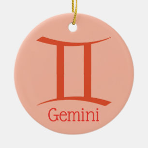 Ornamento De Cerâmica Gemini Sinal Sun Símbolo Zodiac