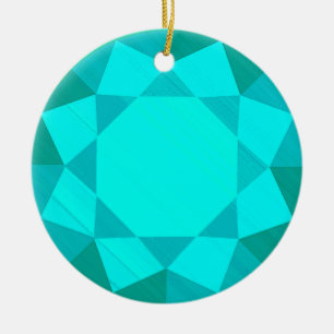 Ornamento De Cerâmica Gemstone Aquamarine/Imagem Gráfica de Joias