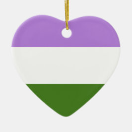 ORNAMENTO DE CERÂMICA GENDERQUEER PRIDE STRIPES DESIGN