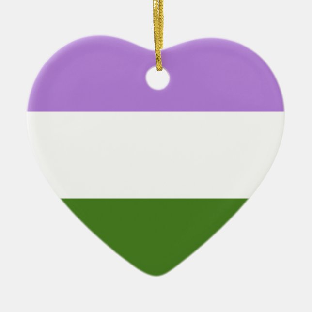ORNAMENTO DE CERÂMICA GENDERQUEER PRIDE STRIPES DESIGN (Frente)