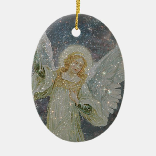 Ornamento De Cerâmica Generoso - anjo-da-guarda da generosidade (Frente)