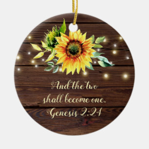 Ornamento De Cerâmica Gênesis 2:24 Os dois se tornarão um casamento