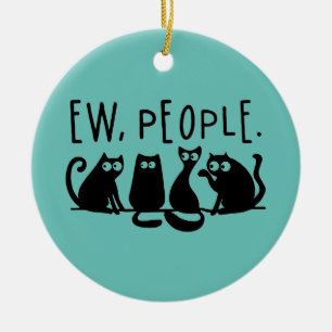 Ornamento De Cerâmica Gente nojenta gatos pretos engraçadinhos