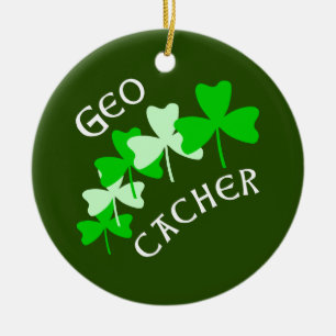 Ornamento De Cerâmica Geocacher Shamrocks