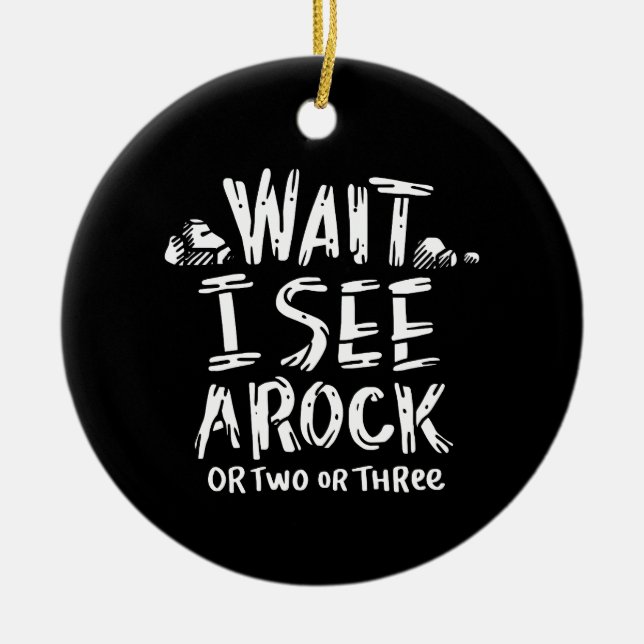 Ornamento De Cerâmica Geologia - Eu Vejo Uma Rocha (Frente)