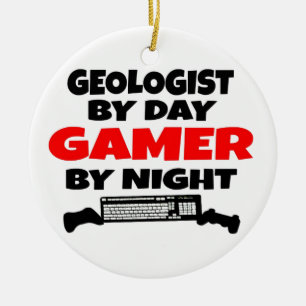Ornamento De Cerâmica Geólogo Gamer