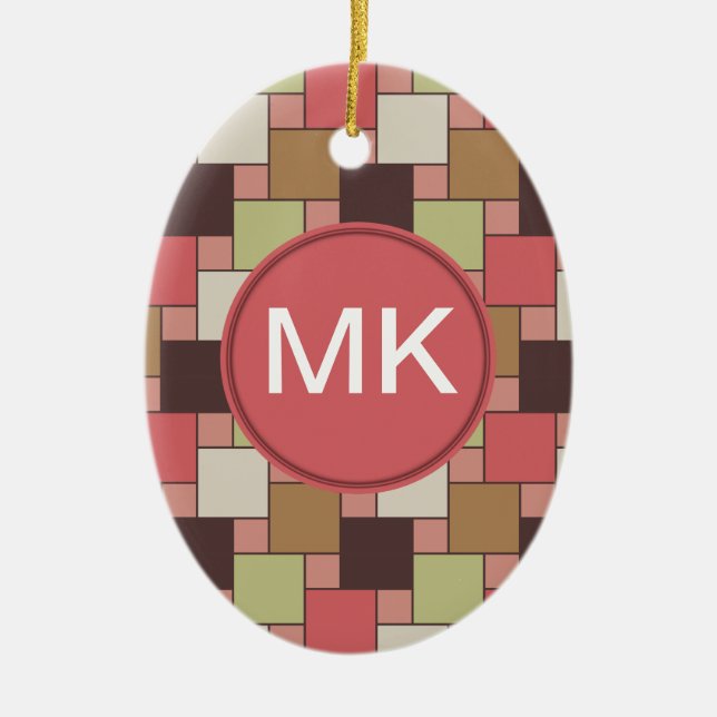 Ornamento De Cerâmica Geométrico do Gabinete de Especiarias (Frente)