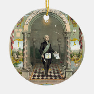Ornamento De Cerâmica George Washington como Freemason