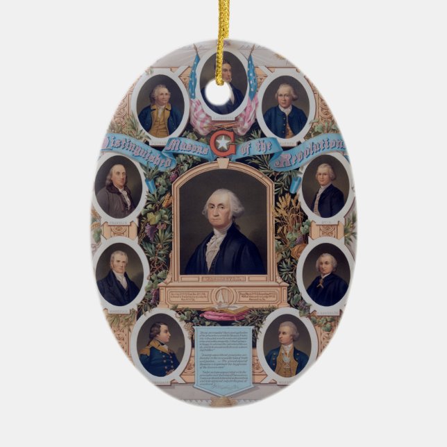 Ornamento De Cerâmica George Washington e os pedreiro da revolução (Frente)