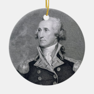 Ornamento De Cerâmica George Washington, gravado pelo calcinador Brown