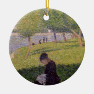 Ornamento De Cerâmica Georges Pierre Seurat a costureira, ou domingo