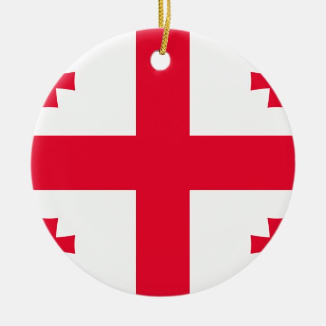Ornamento De Cerâmica Georgiano Flag (Frente)