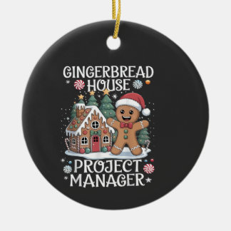 Ornamento De Cerâmica Gerente de Projeto de Casa de Gingerbread Natal Di