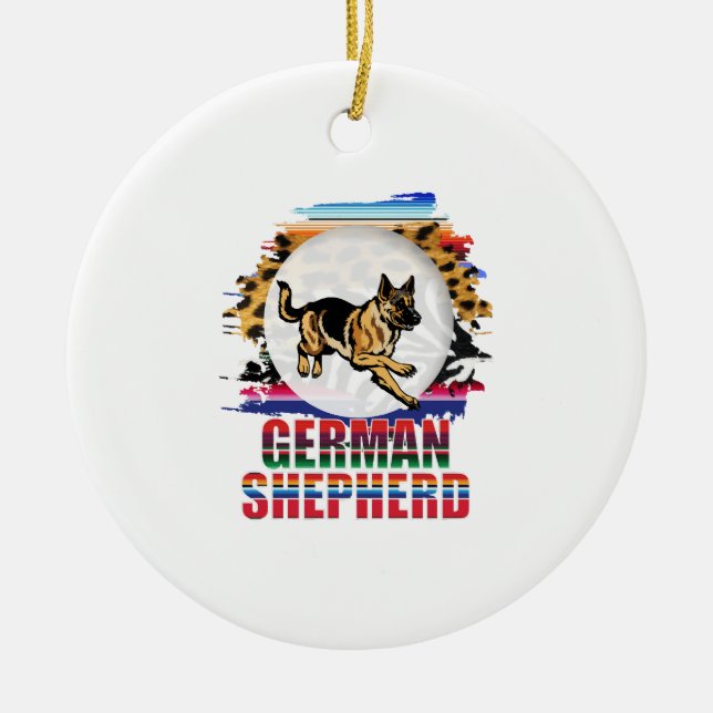 Ornamento De Cerâmica German shepherd (Frente)