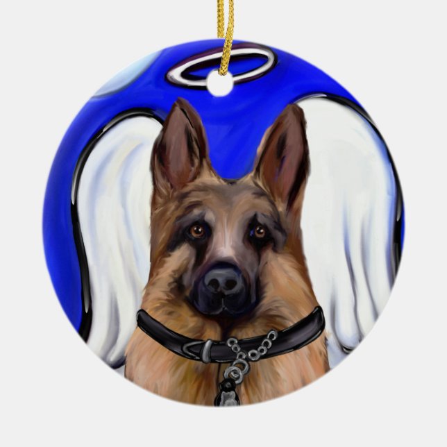 Ornamento De Cerâmica German shepherd (Frente)