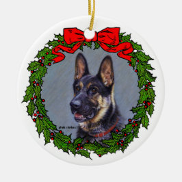 Ornamento De Cerâmica German shepherd Art de Glenda S. Harlan