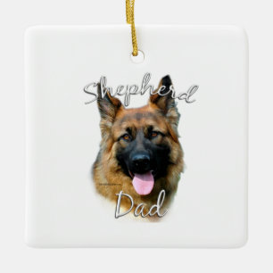 Ornamento De Cerâmica German shepherd (cabelos longos) Pai 2