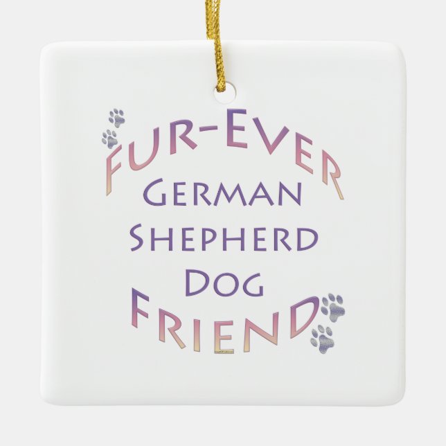 Ornamento De Cerâmica German shepherd Cão Futuro (Frente)