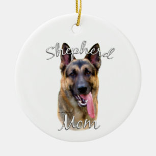 Ornamento De Cerâmica German shepherd Mãe 2