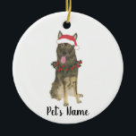 Ornamento De Cerâmica German shepherd Personalizado (Sable)<br><div class="desc">Faça a lista legal este ano com um ornamento personalizado do seu elfo favorito!</div>