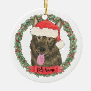 Ornamento De Cerâmica German shepherd Sable Personalizado