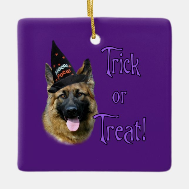 Ornamento De Cerâmica German shepherd (sable) Trick (Frente)