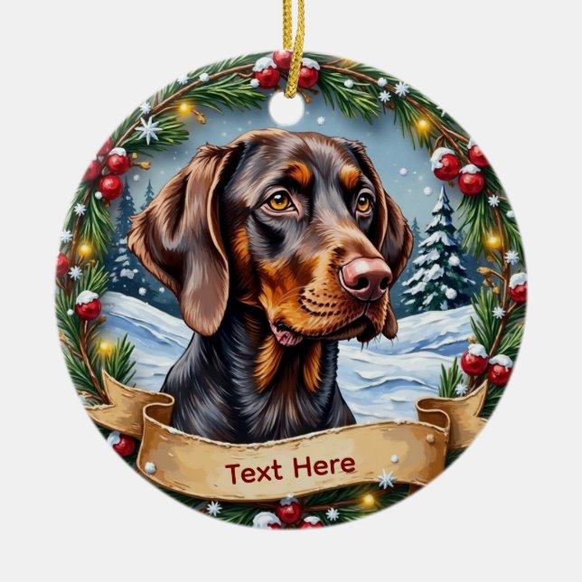 Ornamento De Cerâmica German Shorthaired Pointer Christmas Ornament (Frente)