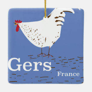 Ornamento De Cerâmica Gers França Cartaz de viagem vintage
